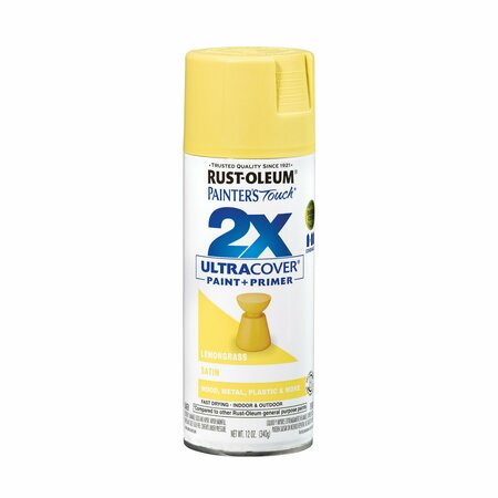 Rust-Oleum Spray Paint, Lemongrass, Satin, 12 Oz 334081